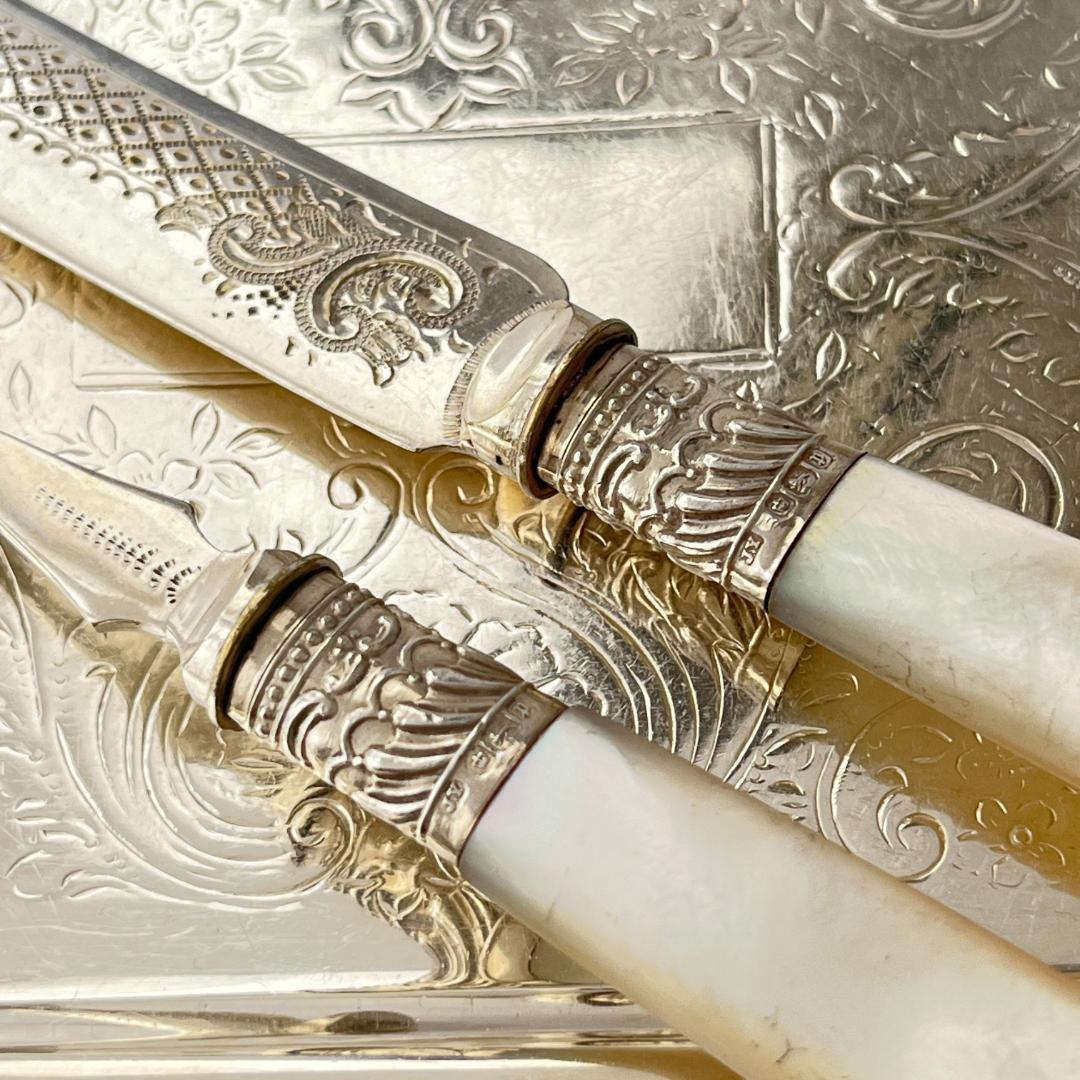 【Yates Brothers】【白蝶貝/純銀継手】ビクトリアン デザートセット