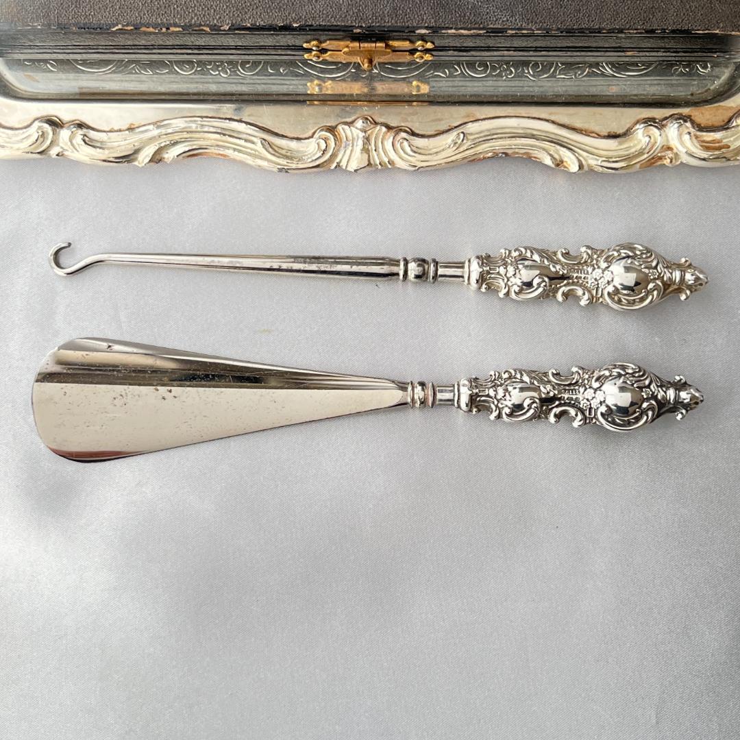 【Adie & Lovekin】【純銀ハンドル】 靴べら / ボタンフック