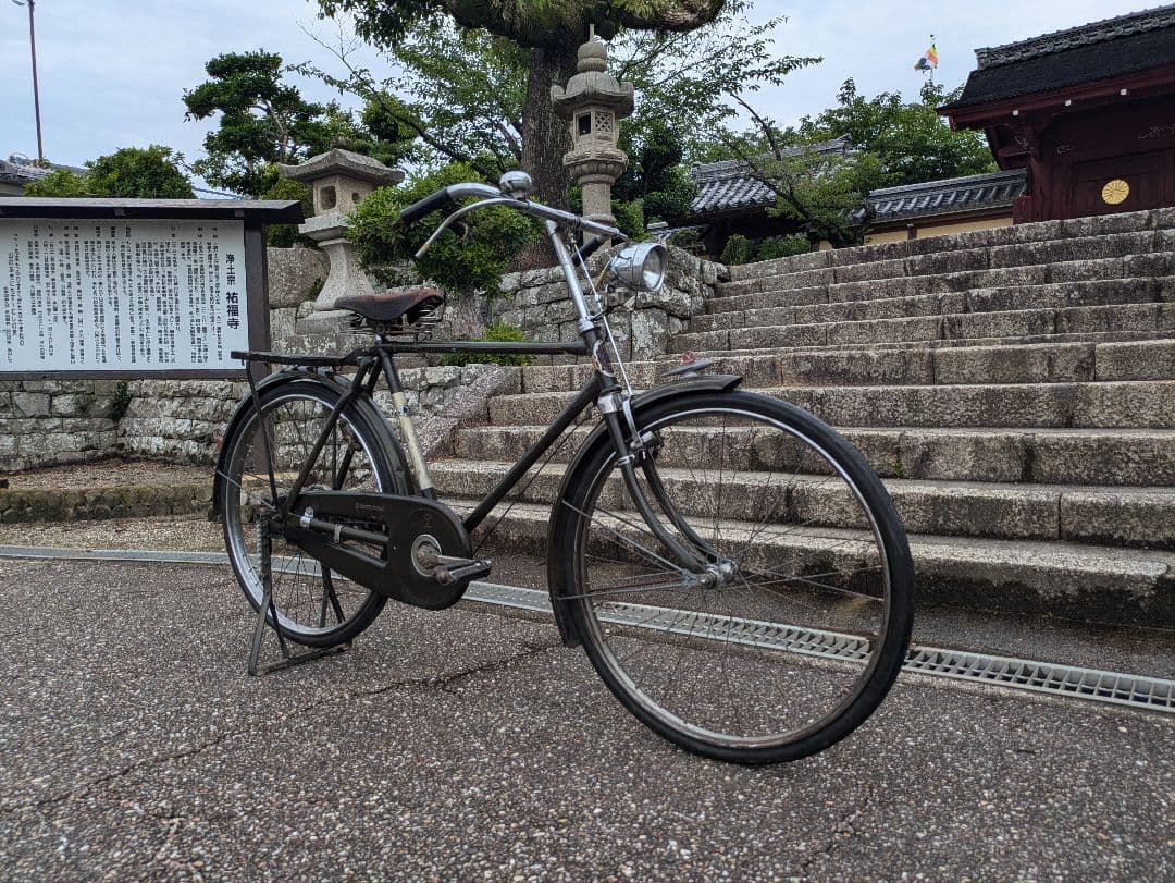 山口　シルバー号　整備済み　実用車　昭和 レトロ 自転車 　ロッドブレーキ