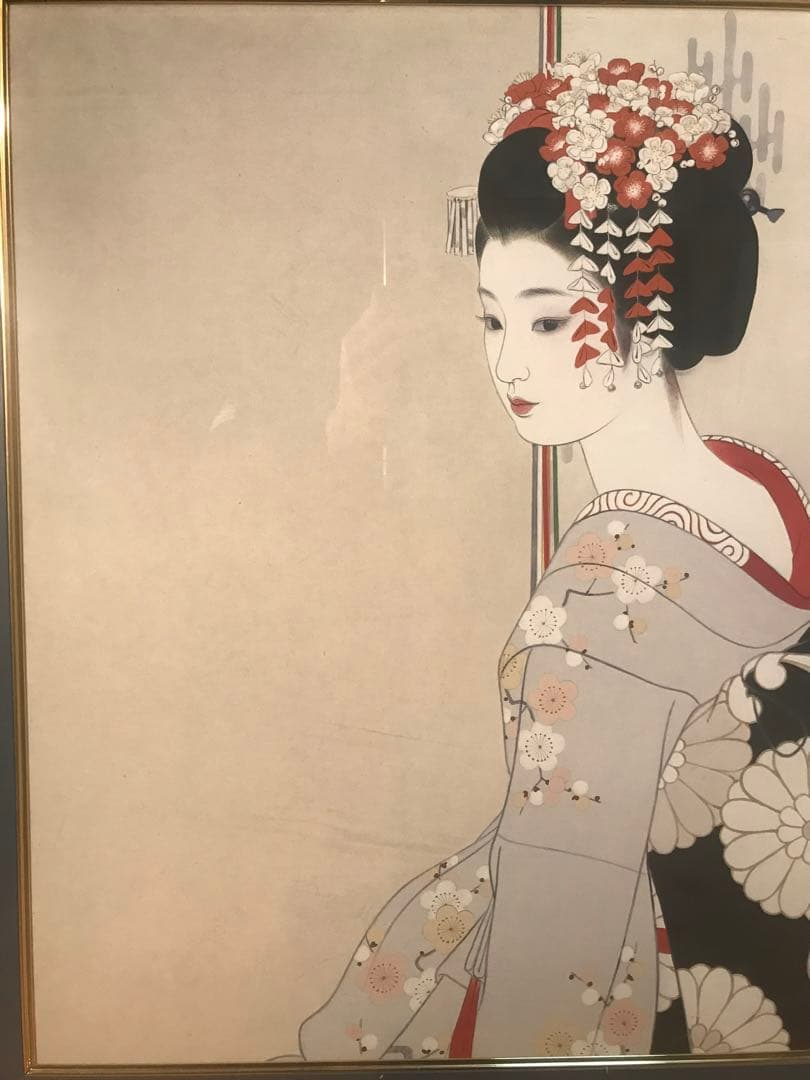 志村立美「舞妓(Ⅱ)」シルクスクリーン　刷り込みサイン・落款・作品証明シール有り