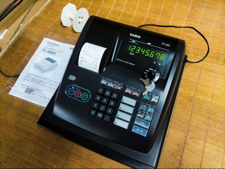 カシオレジスター　TE-M80　中古品　人気機種感熱紙　送料無料　536600