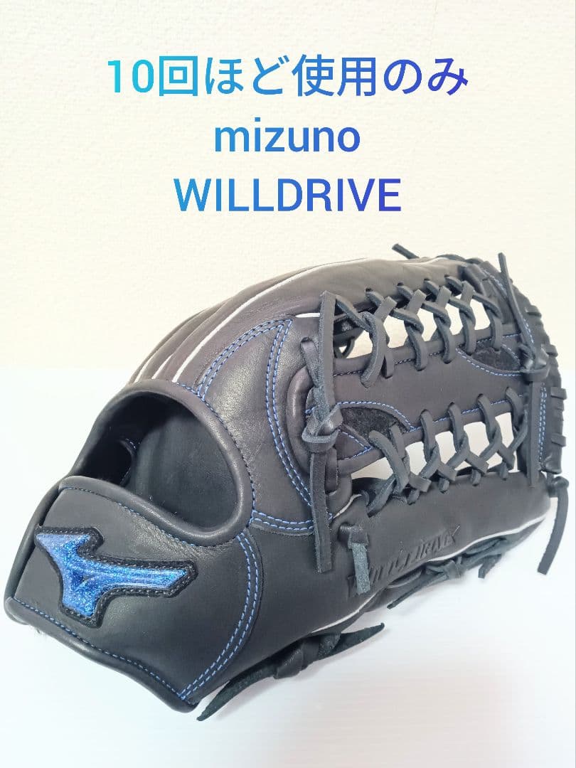 10回程使用のみ 美品 ミズノ WILLDRIVE ソフトボール用 青 グローブ