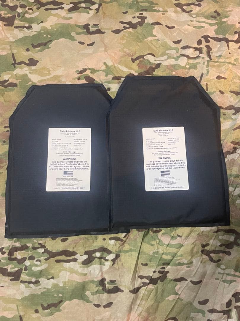 実物 防弾ソフトアーマープレート NIJ IIIA Large 米国製 M204