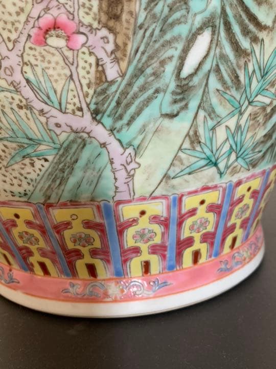 骨董品　景徳鎮 花瓶　中国陶磁器  花瓶 粉彩