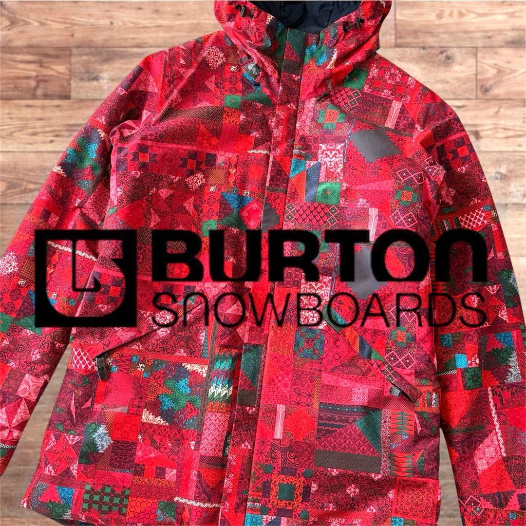 BURTON DRYRIDE スノボジャケットM相当 総柄 レディース 美品