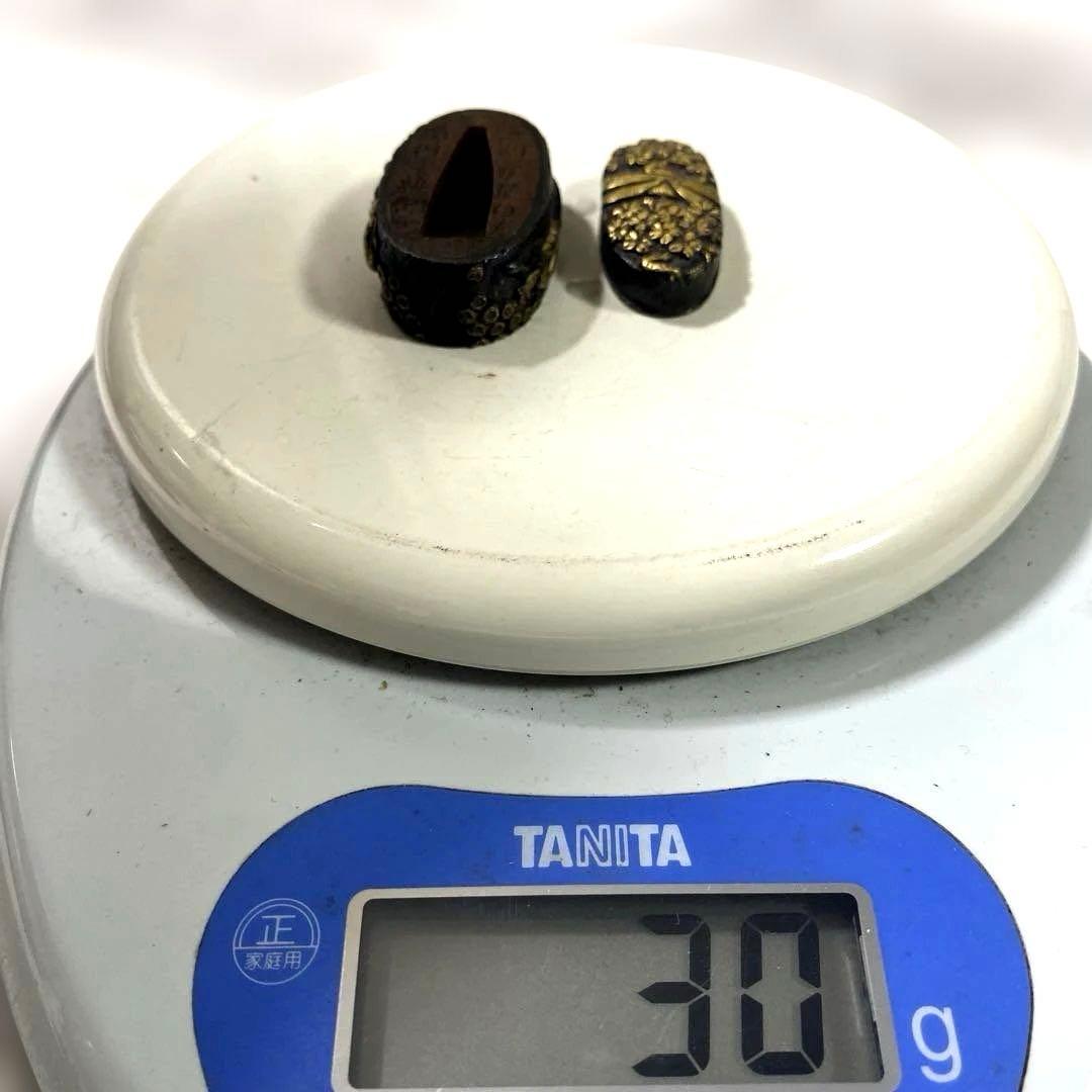 B-38 縁頭　金象嵌　在銘　武具　刀装具　刀　骨董品　美術品　工芸品　江戸時代