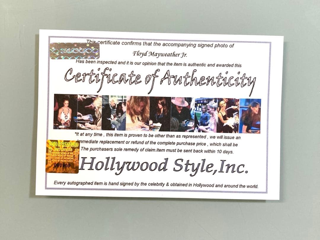 フロイド・メイウェザージュニア直筆サイン入り2Lサイズ写真…