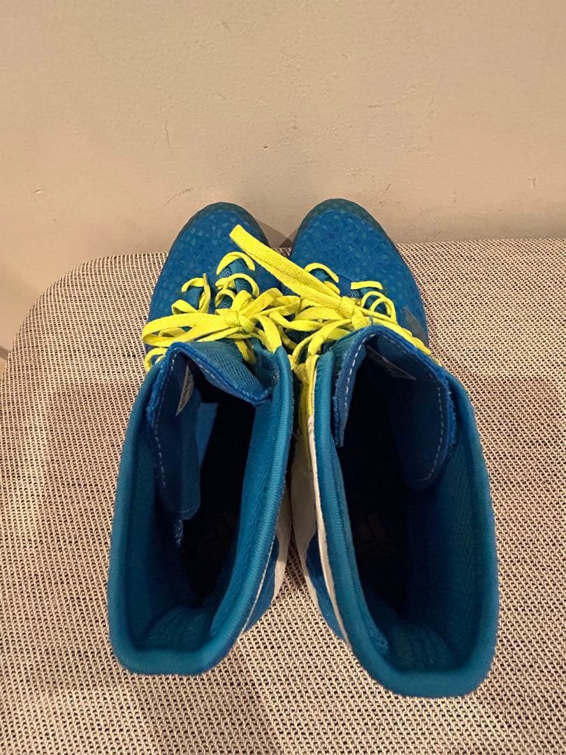 adidas ボクシングシューズ 青/黄 ハイカット