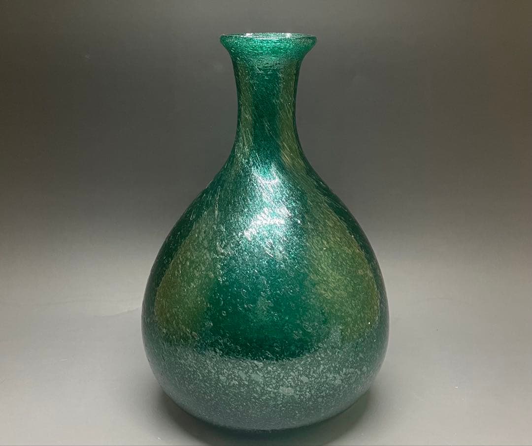 倉敷ガラス　小谷真三　吹きガラス　特大25cm 飾り瓶　花瓶　 b7993