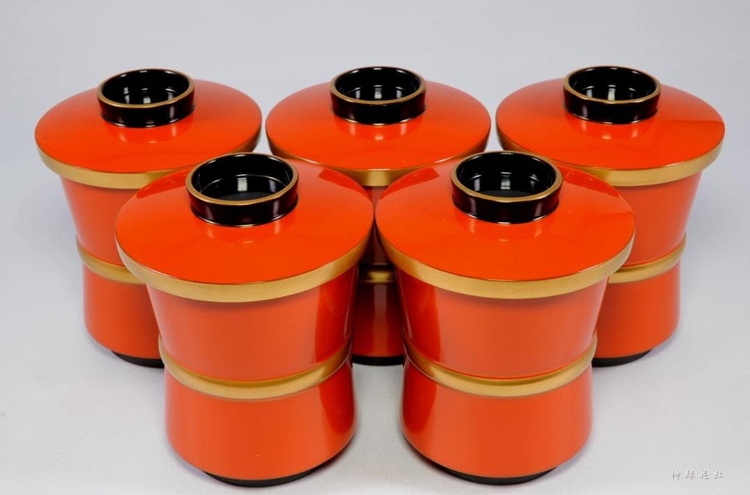 松斉 輪島塗 杵形 箸洗 五 共箱 前田松斉 懐石道具