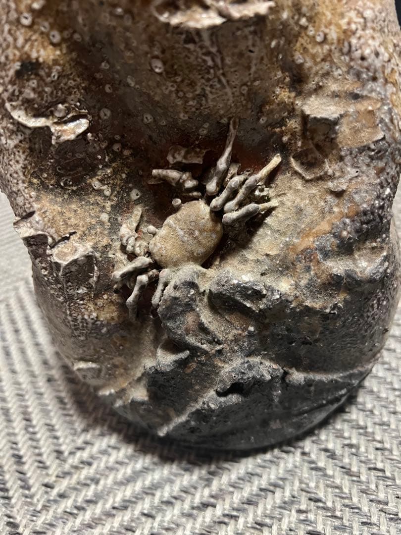 蟹　花瓶　壺　焼物