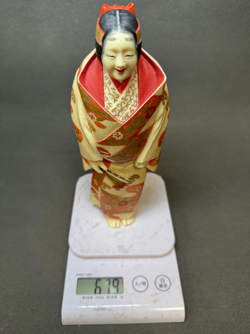 極上　博多人形　希少品　置物　仏像　和彫　天然素材　アンティーク　和彫　置物