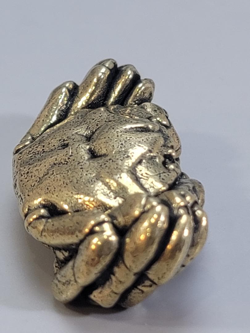 盆石 蟹置物 銅いぶし銀？ 152.65g