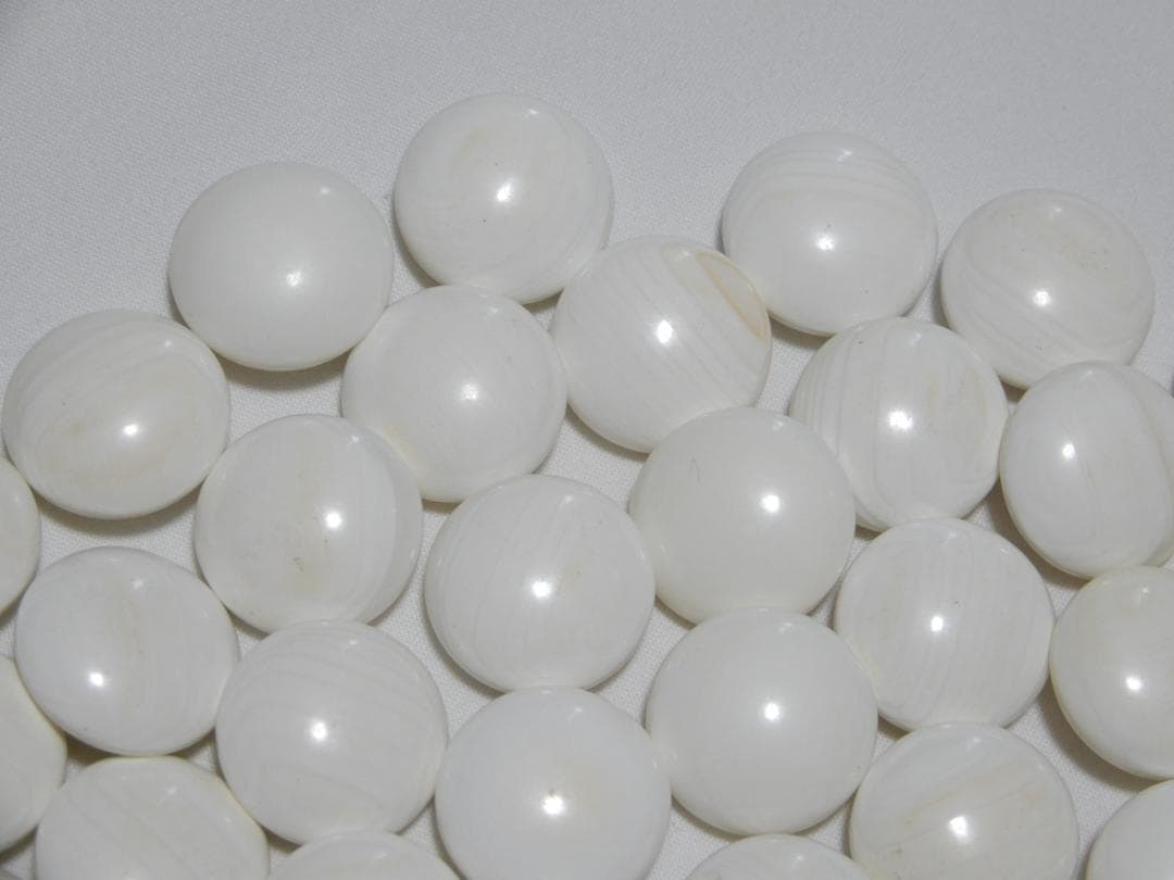 囲碁　本蛤 那智黒碁石　34号　+　特大木製碁笥　使用少美品