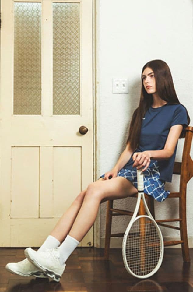 アドミラル テニス サイドアシメスリットTEE Lサイズ　ネイビー