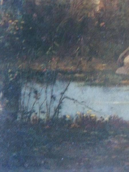 レオン・リシェ、洗濯女たち、希少画集画、新品額装付