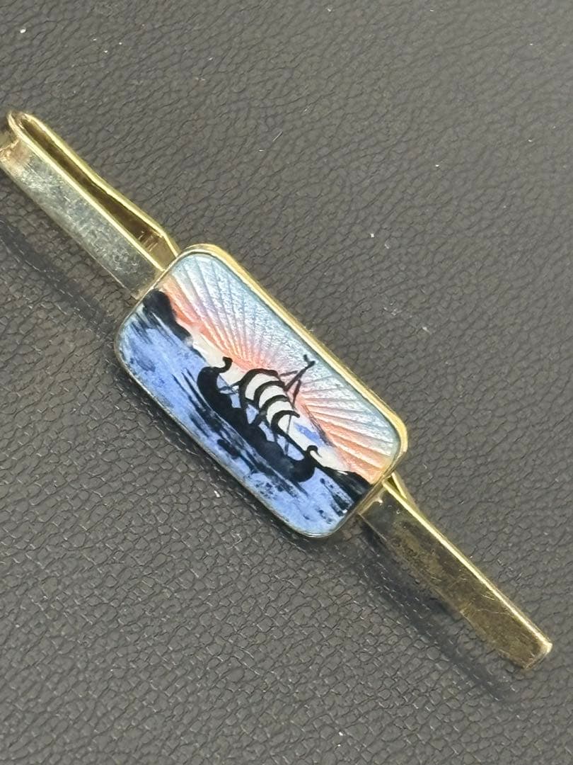 ヴィンテージJ. Angell Jacobsen 船のブローチカフリンクスセット