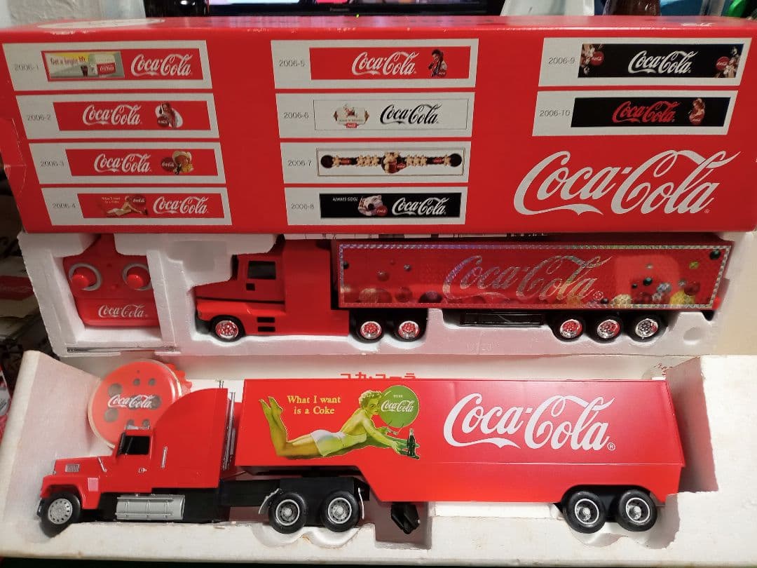 Coca-Cola トレーラー型トラック リモコン付き2台ジャンク品