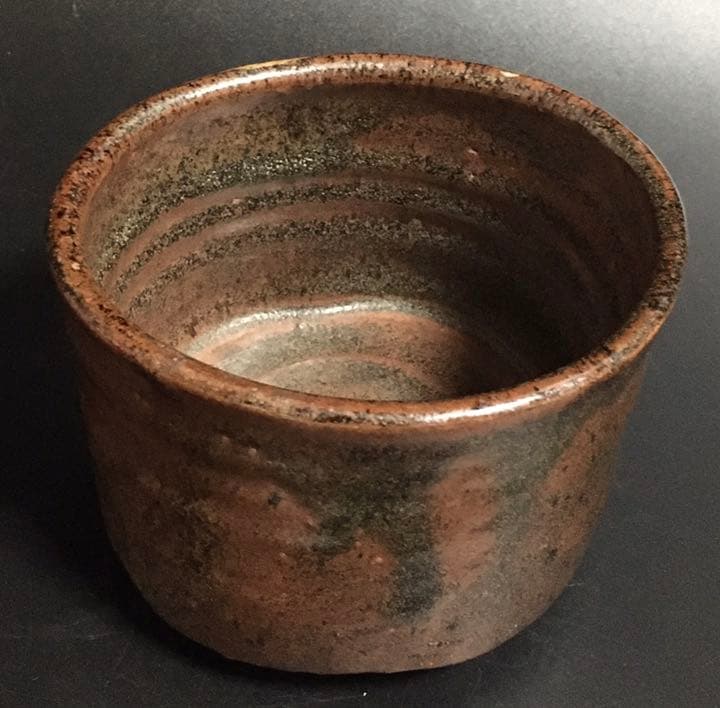 絵唐津 古唐津筒茶碗 茶道具 時代品 鉄絵 抹茶碗 骨董品