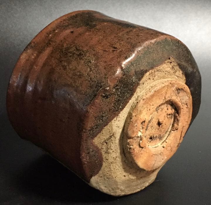 絵唐津 古唐津筒茶碗 茶道具 時代品 鉄絵 抹茶碗 骨董品