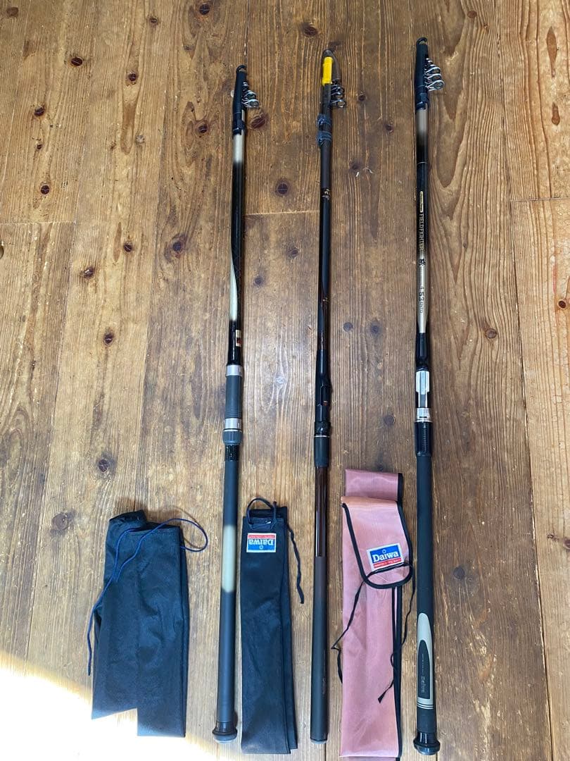 ✴︎Daiwa磯竿3本セット&ガイド不備品3本おまけ付き※画像❻