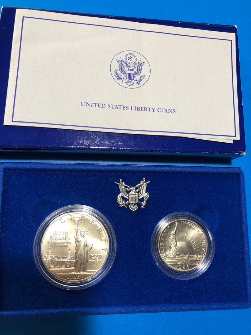 N4337【アメリカ・銀貨】自由の女神 1986年1ドル 大型銀貨 本物保証