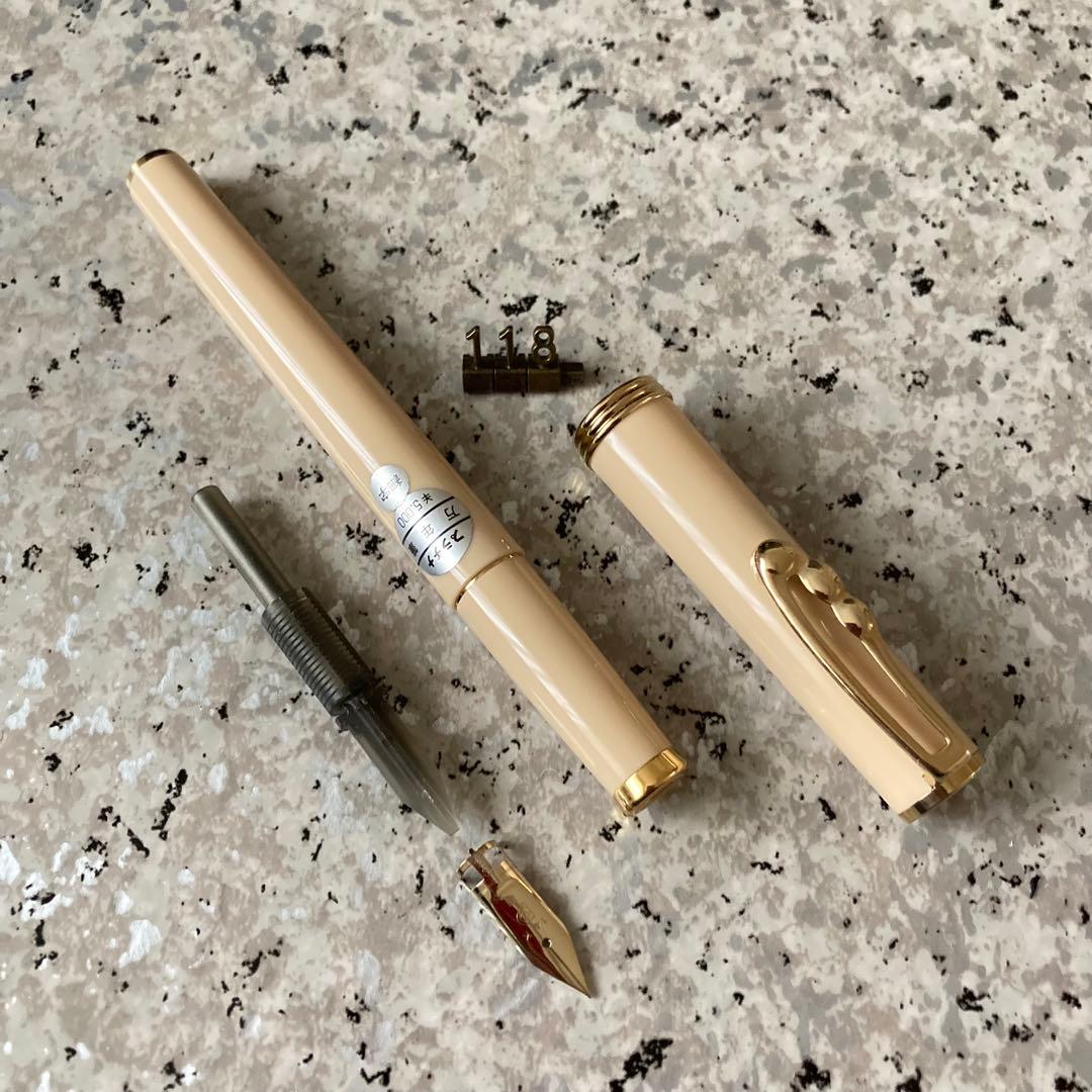 #118 オーバーホール済み 万年筆 PLATINUM ロング 14k