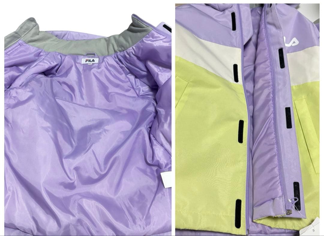 新品スキースノボウェア150FILAフィラ上下セパレートセットサイズ調整可能