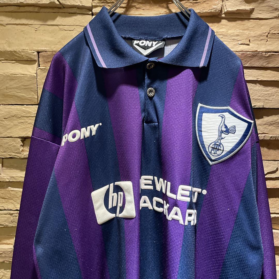 【極希少】90s'美品/pony×トッテナム/スパーズ/長袖ユニフォーム/紫/L