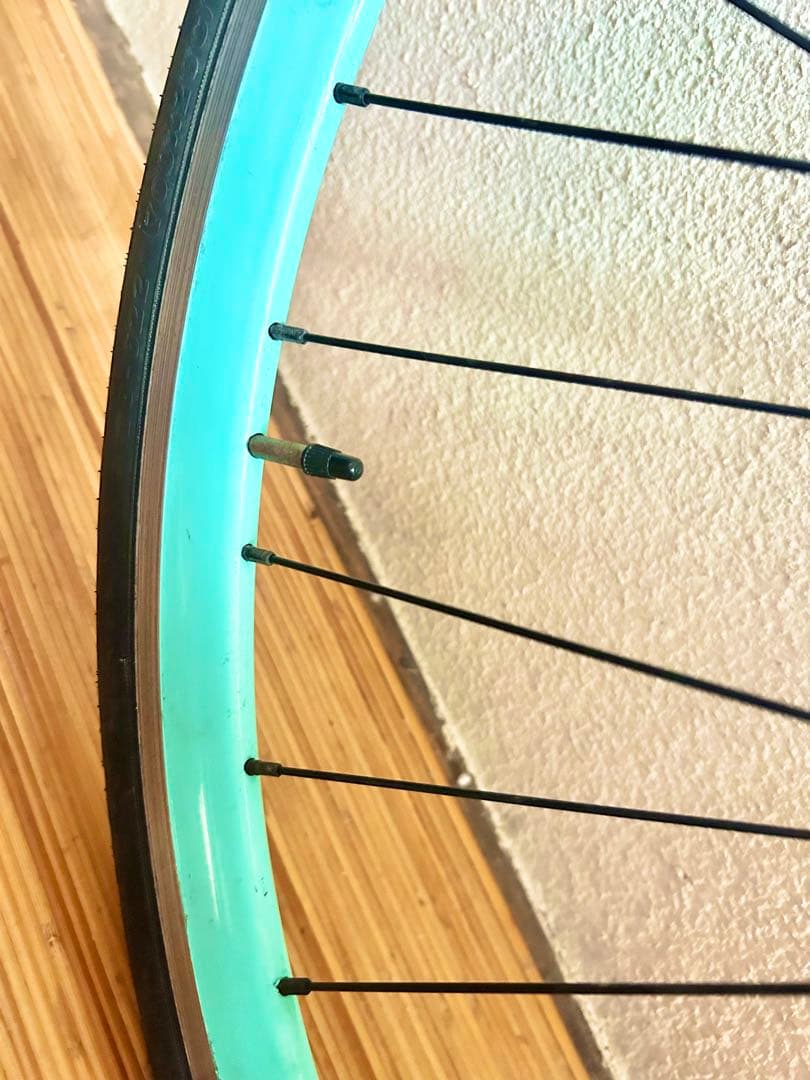 ビアンキ【Bianchi純正】クリンチャーホイール＆タイヤ前輪★珍しいチェレステ