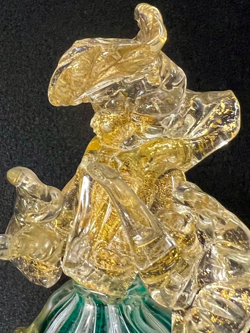 ベネチアン　ムラーノガラス　男女ペアー人形　置物