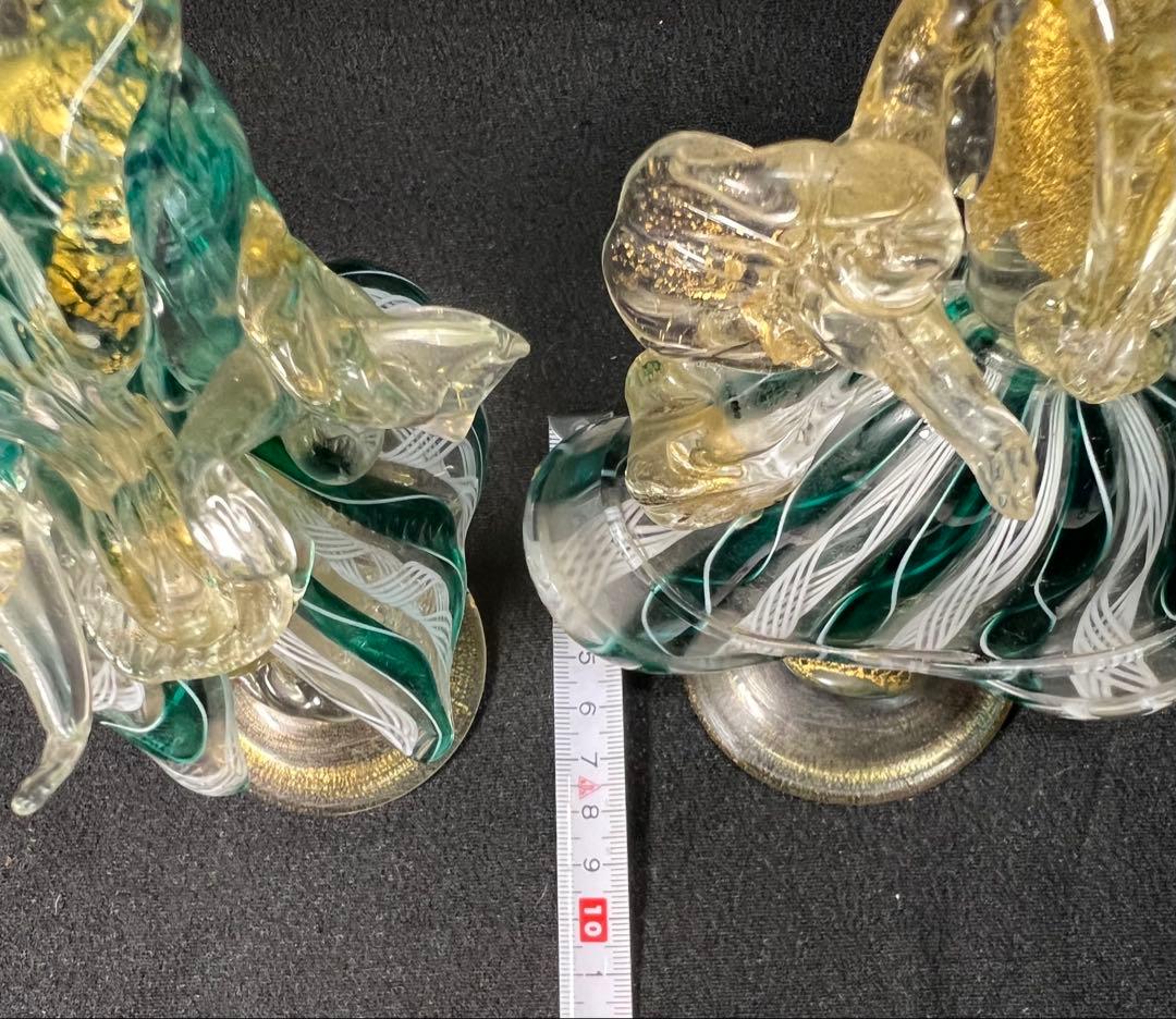 ベネチアン　ムラーノガラス　男女ペアー人形　置物