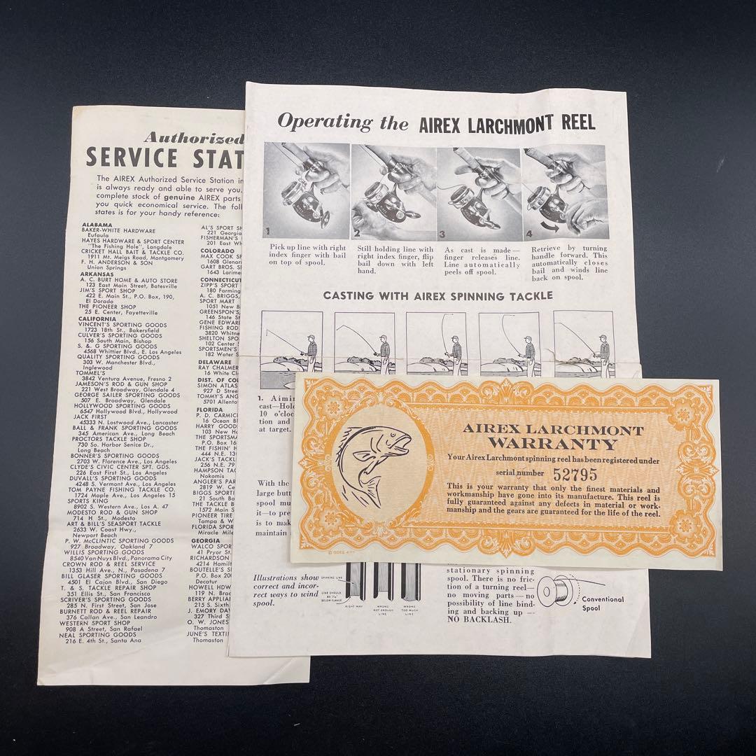 AIREX LARCHMONT MODEL2 オールドスピニングリールケース付