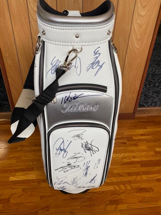 レア　プロ サイン入り　多数　キャディバッグ　タイトリスト