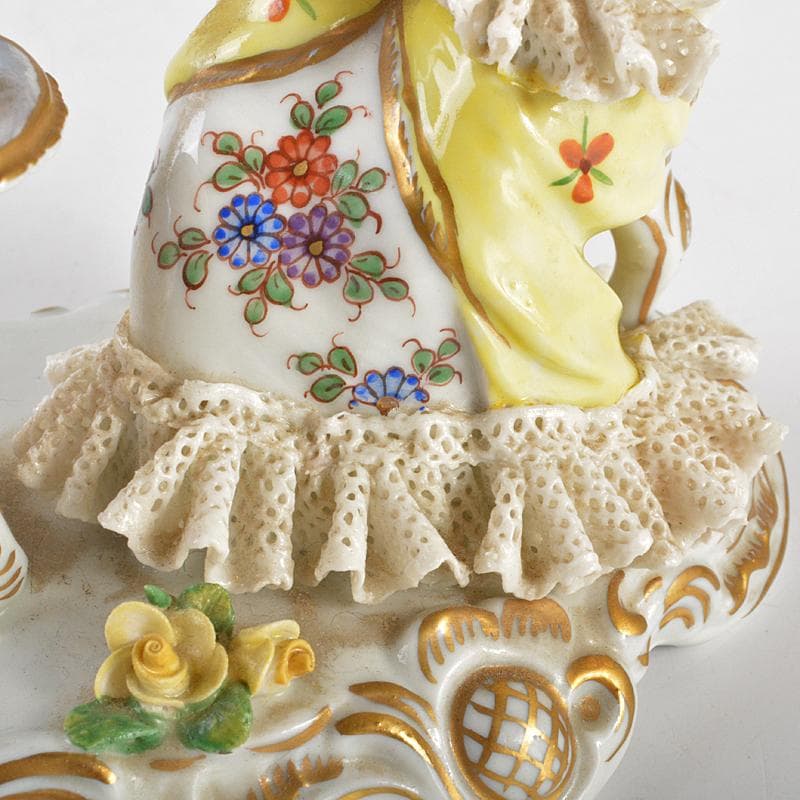 専用フォルクシュテットなど　フィギュリン陶人形レースドール　2点　C　R7068