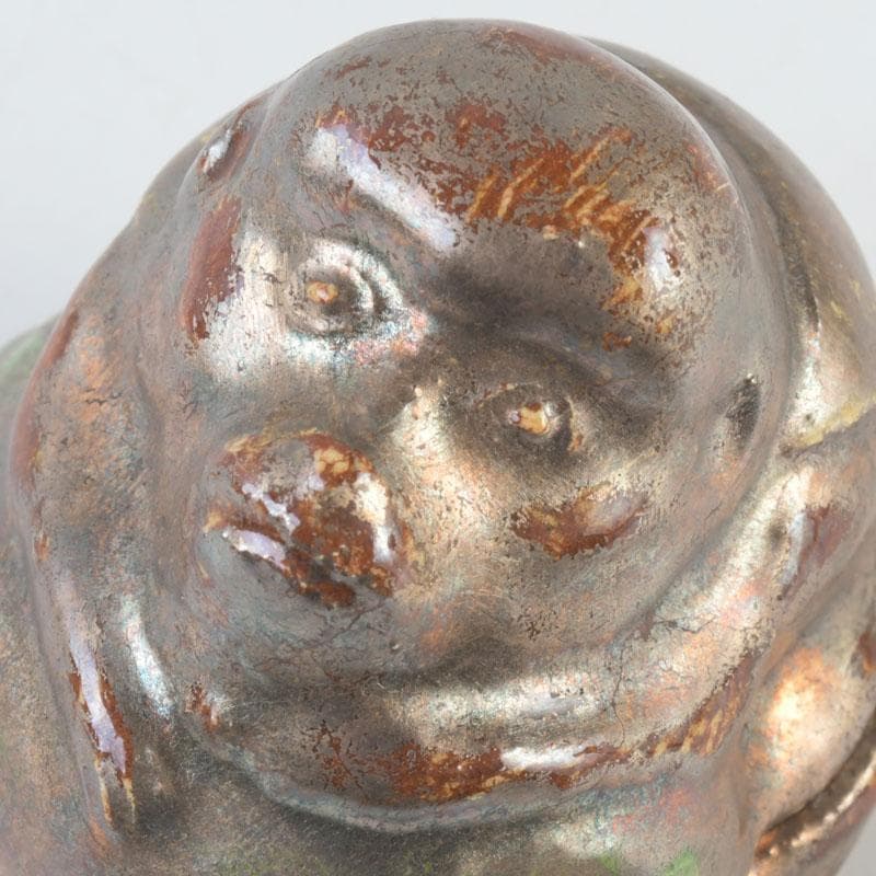 茶道具　京焼　吉向焼　五世松月作　猿香合　共箱　V　9783