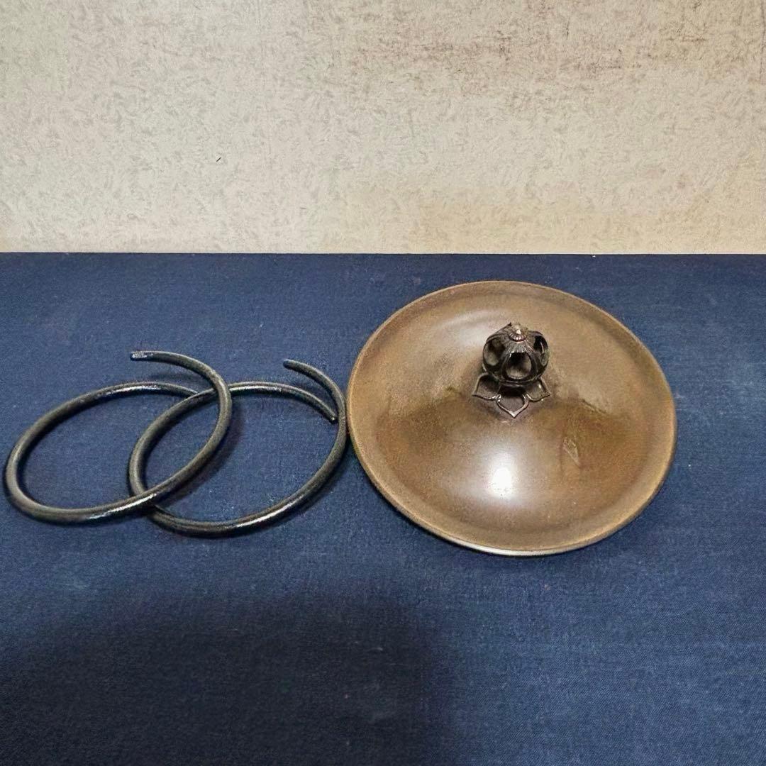 風呂 茶釜 電熱器 唐銅鬼面風炉釜 野々田製電熱器 敷板 茶道具 お点前道具