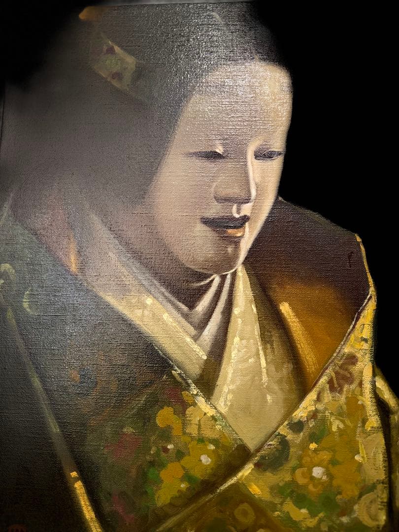 S14 能英樹（花房英樹）本物保証 能油絵日本伝統能絵画 見事な作品