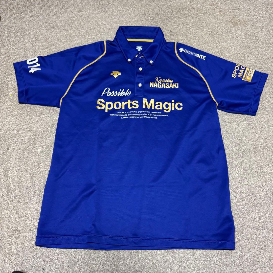 DESCENTE 国体記念ポロシャツ XL 青