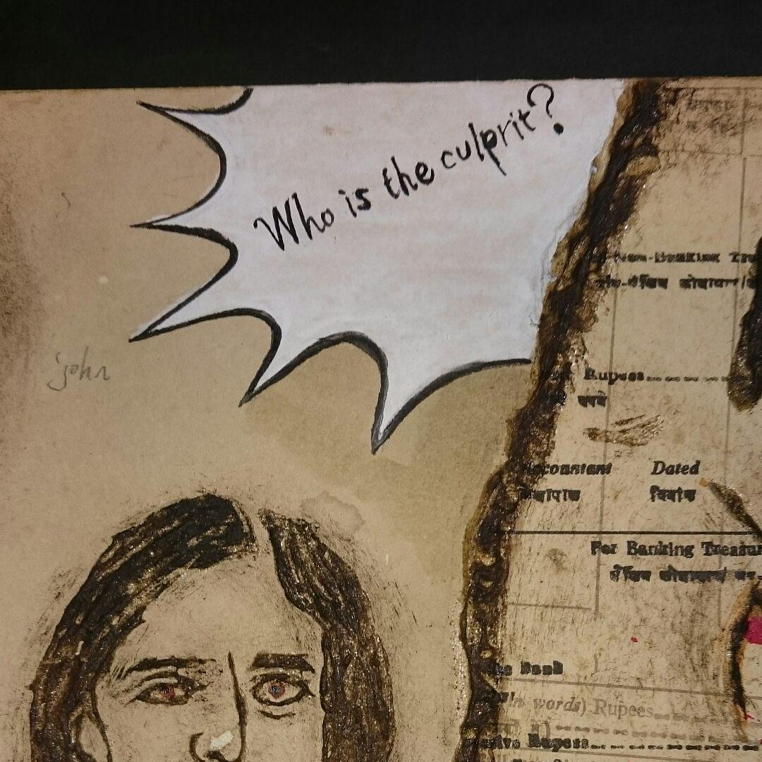 西谷拓磨 「犯人は誰だ」現代ポップアーティスト 油彩 水彩 絵画 本物保証