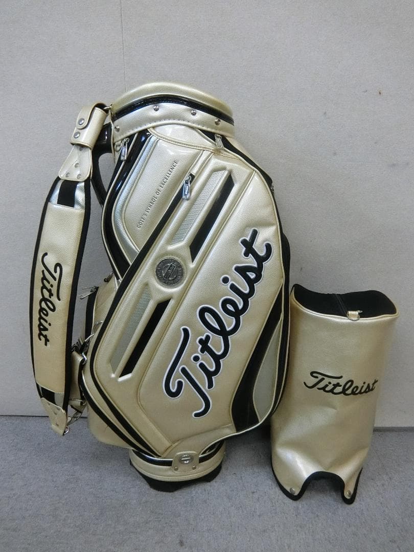 b470 ★限定品★ タイトリスト エナメルゴールド 3点式キャディバッグ