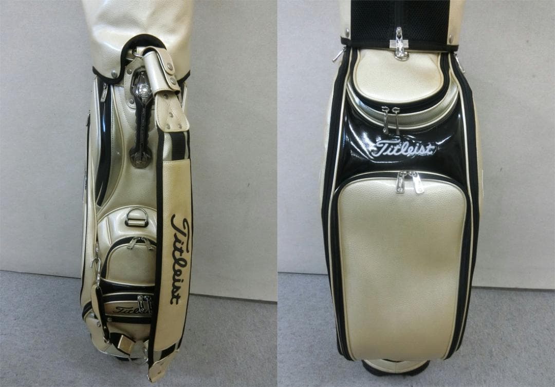 b470 ★限定品★ タイトリスト エナメルゴールド 3点式キャディバッグ