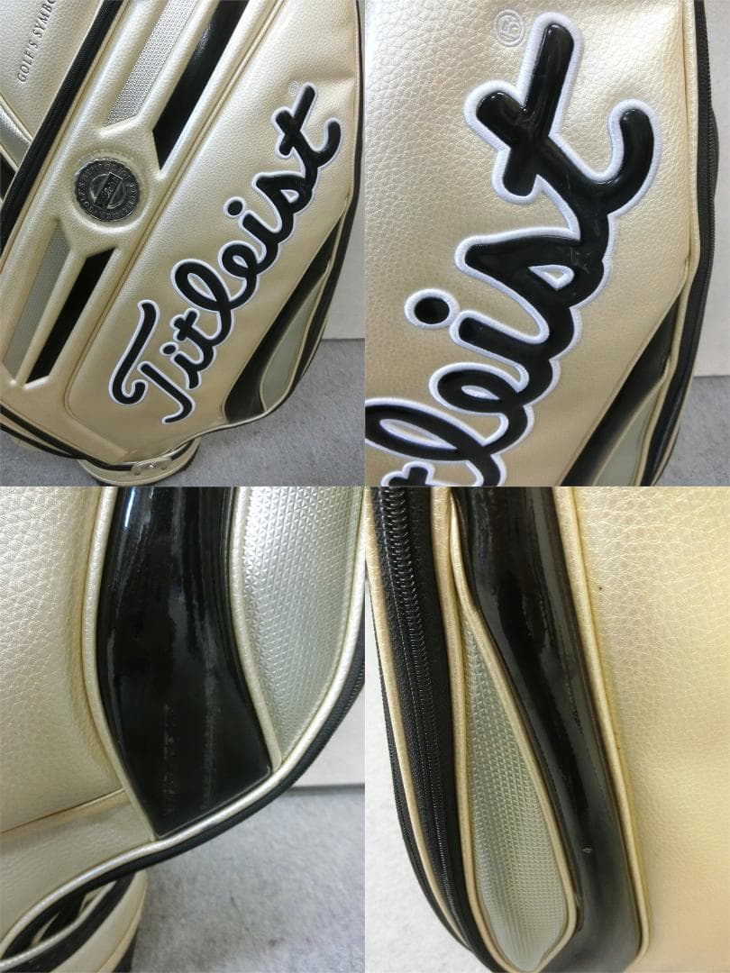 b470 ★限定品★ タイトリスト エナメルゴールド 3点式キャディバッグ