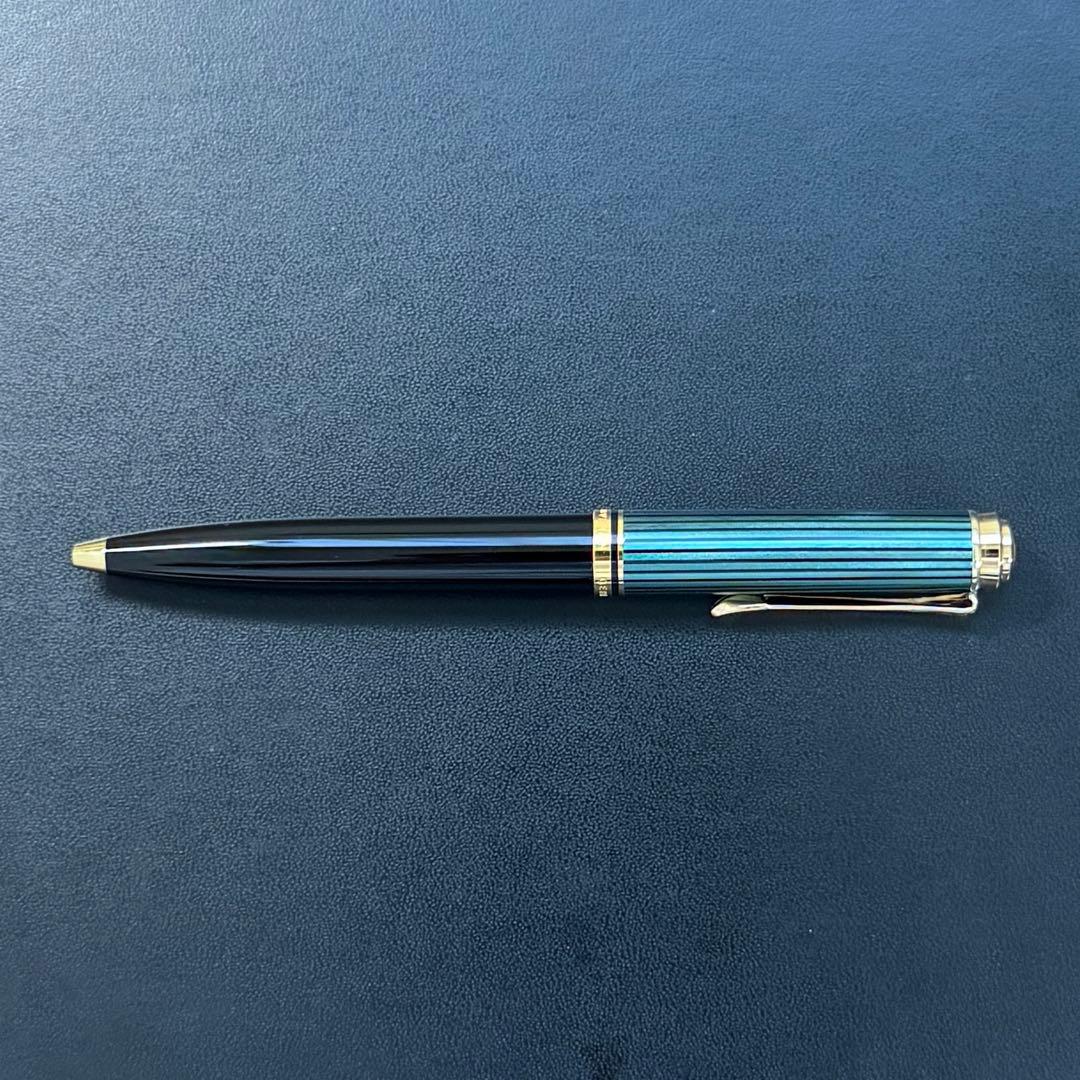 【美品】ペリカン ボールペン スーベレーン K600 緑縞 箱付き