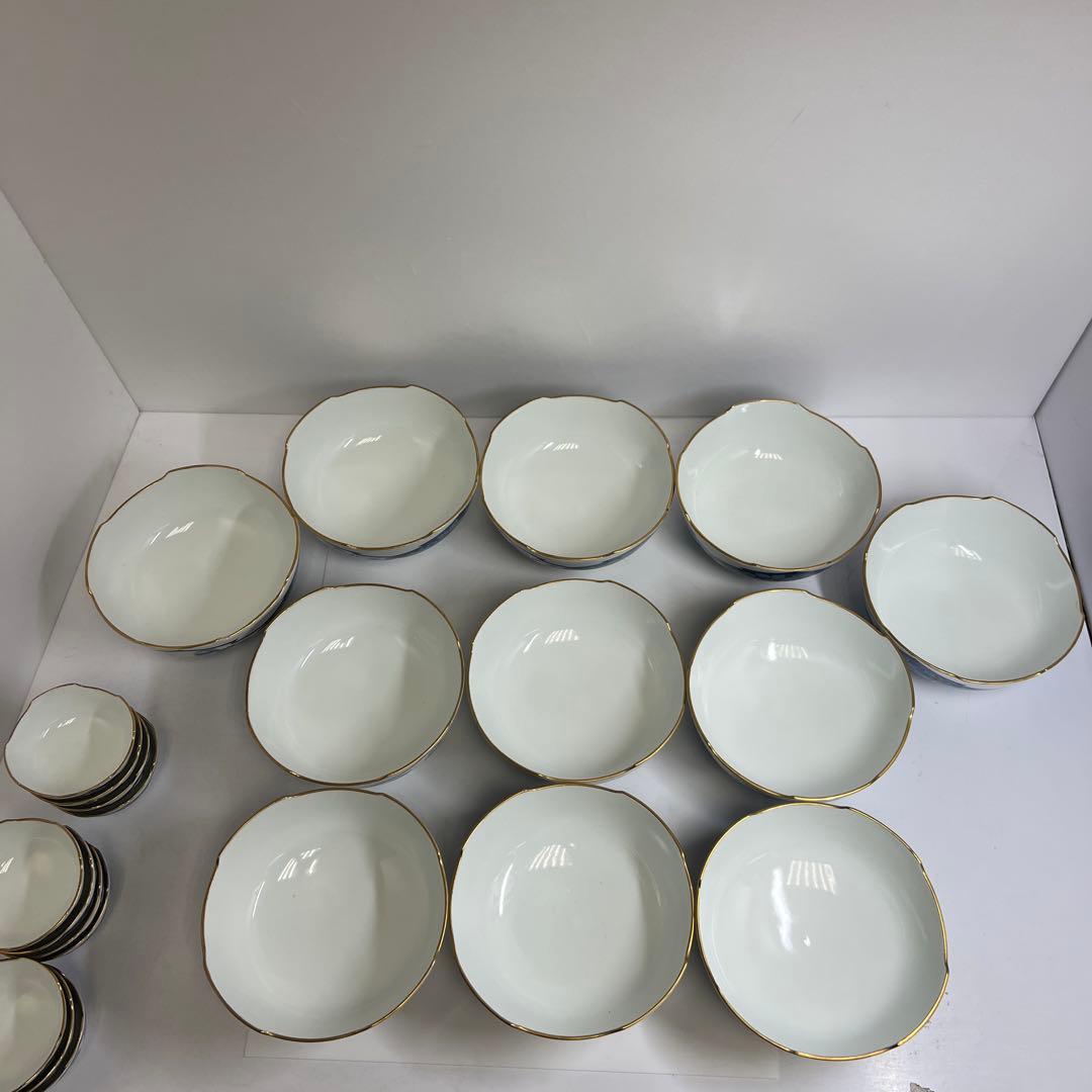 肥前有田焼　幸右衛門　染錦牡丹唐子文向付食器一式　共箱　東Y8-0128①