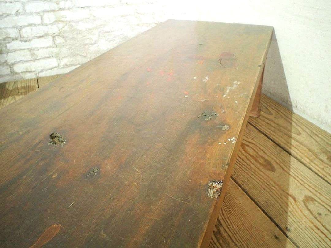 1282 重厚な一枚板のローテーブル　展示台　古家具　レトロ　アンティーク