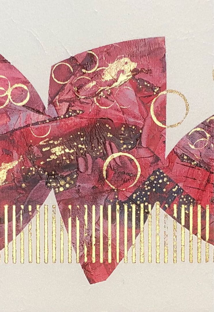 絵画　油絵　原画　一点物　抽象画　現代アート　北欧　赤　金　スタイリッシュ　M8