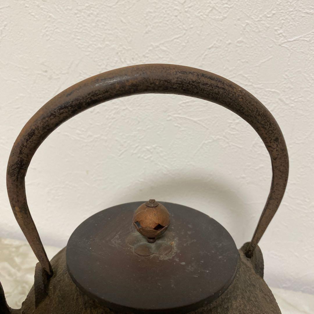 時代物 銅蓋 鉄瓶 m1