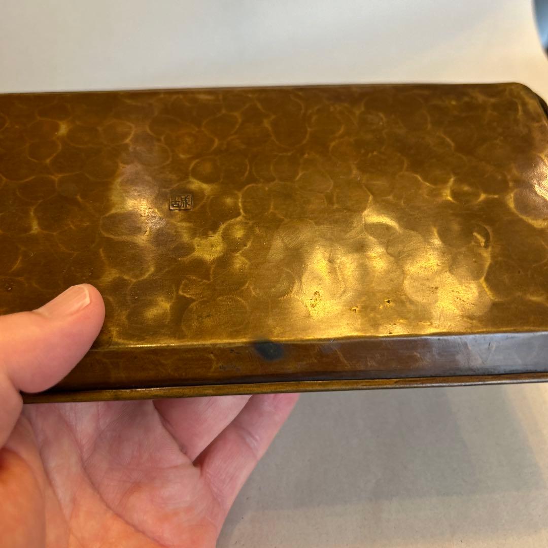 『値引き』【煎茶道具】ビンテージ・アンティーク品　大西成古造黄銅打し　名品急須盆