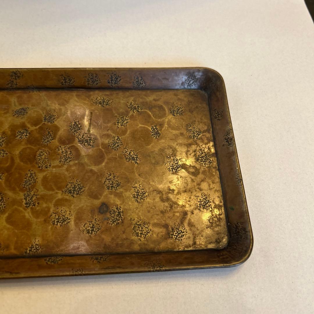 『値引き』【煎茶道具】ビンテージ・アンティーク品　大西成古造黄銅打し　名品急須盆